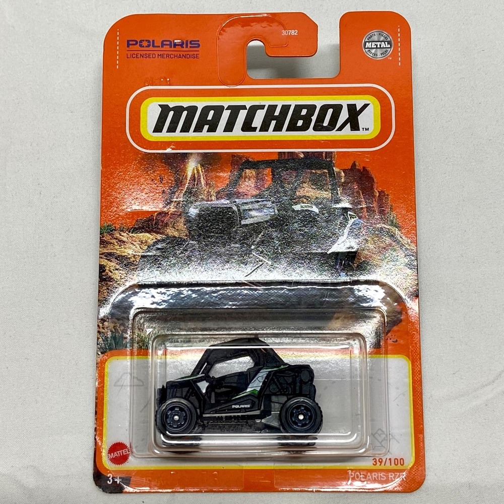 Matchbox Polaris RZR 39/100 Black 1/64 Metal MBX Quad 4-Wheeler ATV Mainline NIP